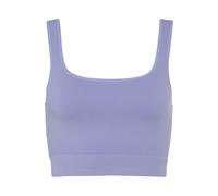 Crop-Top LASCANA, Damen, Gr. M (40/42), lila, Rippware, Obermaterial: 93% Polyamid, 7% Elasthan, unifarben, sportlich, figurbetont kurz, Rundhals, Tops, Seamless Top mit Rippstruktur (40728963-M) lila