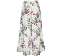 Culotte LASCANA "mit Leinen-Anteil und weitem Bein", Damen, Gr. 40, N-Gr, beige, blau bedruckt, Web, Obermaterial: 55% Viskose, 30% Baumwolle, 15% Leinen, bedruckt, figurumspielend 7/8-Länge, Hosen Cu