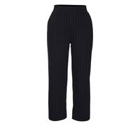 Culotte LASCANA, Damen, Gr. 36/38, N-Gr, blau (schwarz gestreift), Obermaterial: 74% Polyester, 21% Viskose, 5% Elasthan, Jacquardmuster, Nadelstreifen, Basic, 7/8-Länge, Hosen Culotte, mit Jacquard S