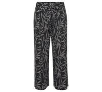 Culotte LASCANA, Damen, Gr. 34, N-Gr, schwarz (schwarz, sand bedruckt), Jersey, Obermaterial: 95% Viskose, 5% Elasthan, bedruckt, figurumspielend 7/8-Länge, Hosen, mit Blätterdruck, luftige Sommerhose