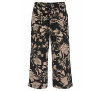 Culotte LASCANA, Damen, Gr. 44, N-Gr, grau (schwarz, taupe, bedruckt), Jersey, Obermaterial: 95% Viskose, 5% Elasthan, bedruckt, figurumspielend 7/8-Länge, Hosen Culotte, mit Blumendruck, Stoffhose, S