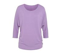 3/4-Arm-Shirt LASCANA "aus leichter Feinstrickqualität", Damen, Gr. 40/42, lila (flieder), Feinstrick, Obermaterial: 50% Viskose (LENZING™ ECOVERO™), 46% Polyester, 4% Elasthan, unifarben, lässig gesc