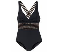 LASCANA Badeanzug Damen schwarz-leo Gr.38