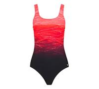 Badeanzug LASCANA, Damen, Gr. 48, Cup C, rot (rot, bedruckt), Elasthan, Polyamid, Farbverlauf, Badeanzüge Badeanzug, mit Batikprint und Shaping-Effekt, Topseller (313838-48) rot, bedruckt