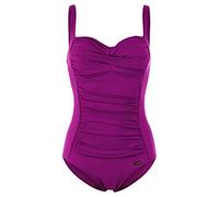 Badeanzug LASCANA "Saphir", Damen, Gr. 42, Cup E, rot, Polyamid, unifarben, Badeanzüge Badeanzug, mit Raffungen und Shaping-Effekt, Topseller (250179-42) rot