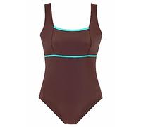 Badeanzug LASCANA, Damen, Gr. 50, Cup C, schwarz, Polyamid, Badeanzüge, mit kontrastfarbenem Einsatz (717710-50) schwarz