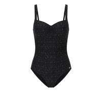 Badeanzug LASCANA, Damen, Gr. 46, Cup F, schwarz (schwarz, grau), Polyamid, Badeanzüge Badeanzug, im dezenten Design mit Shaping-Effekt (875741-46) schwarz, grau