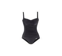 Lascana Damen Badeanzug Raffung Softcups verstellbare Träger Schwarz 42C