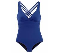 Badeanzug LASCANA Gr. 40, Cup B, blau Damen Badeanzüge Ocean Blue mit toller Rückenlösung und Shaping-Effekt (809600-40)