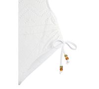 Badeanzug LASCANA "Omara", Damen, Gr. 42, Cup A/B, beige (creme), Recycling-Polyamid, Strukturmuster, Badeanzüge, mit Lochstickerei (23543935-42) creme