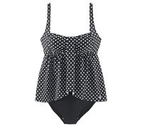 LASCANA Badeanzug mit gerafftem Oberteil und Shaping-Effekt, schwarz, size=50|color=schwarz-weiß|cupSize=Cup C