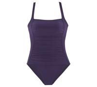 Badeanzug LASCANA, Damen, Gr. 42, Cup D, lila, Polyamid, unifarben, Badeanzüge Badeanzug, mit Raffungen und Shaping-Effekt, Topseller (427448-42) lila