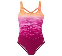 Badeanzug LASCANA, Damen, Gr. 44, Cup B, orange, berry, Elasthan, Polyamid, Farbverlauf, Badeanzüge Badeanzug, mit Batikprint und Shaping-Effekt, Topseller (86111562-44) orange, berry