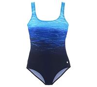 Lascana Damen Badeanzug mit Farbverlauf, gekreuzten Bändern im Rücken, Softcups, Shaping-Einsatz für eine schlanke Silhouette