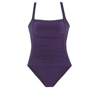 Badeanzug LASCANA Gr. 52, Cup B, lila Damen Badeanzüge mit Raffungen und Shaping-Effekt (429644-52)