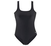 Badeanzug LASCANA Gr. 48, Cup B, schwarz Damen Badeanzüge mit gekreuzten Bändern im Rücken und Shaping-Effekt (254473-48)