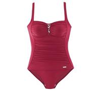 Badeanzug LASCANA, Damen, Gr. 38, Cup D, rot, Polyamid, unifarben, Badeanzüge Badeanzug, mit Pailletten-Verzierung und Shaping-Effekt, Topseller (622320-38) rot