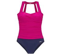 Badeanzug LASCANA Gr. 46, Cup C, bunt (beere, marine) Damen Badeanzüge (580945-46) beere, marine