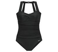 Badeanzug LASCANA, Damen, Gr. 42, Cup C, grün (schwarz, mint), Polyamid, Colorblocking, Badeanzüge Badeanzug, mit modischem Rücken und Shaping-Effekt (241763-42) schwarz, mint