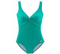 Badeanzug LASCANA, Gr. 46, Cup D, blau (petrol), Polyamid, unifarben, Badeanzüge Badeanzug, mit Shaping-Einsatz vorn, eingearbeitete Softcups, mit Raffungen, Topseller (212644-46) petrol
