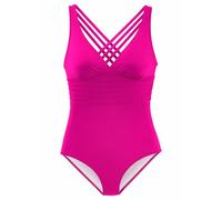 Badeanzug LASCANA Gr. 40, Cup D, pink Damen Badeanzüge Ocean Blue mit toller Rückenlösung und Shaping-Effekt (629937-40)