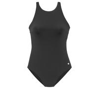 Badeanzug LASCANA, Damen, Gr. 44, Cup C/D, schwarz, Microfaser, Polyamid, unifarben, Badeanzüge Badeanzug, mit Schleifendetail im Rücken (72973713-44) schwarz