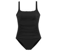 Badeanzug LASCANA "Scallop", Damen, Gr. 52, Cup F, schwarz, Polyamid, unifarben, Badeanzüge Badeanzug, mit Wellenkante und Shaping-Effekt (17809449-52) schwarz