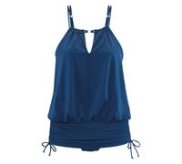 Badekleid LASCANA, Damen, Gr. 42, Cup C/D, blau (marine), Obermaterial: 85% Polyamid, 15% Elasthan. Futter: 92% Polyester, 8% Elasthan, unifarben, Badeanzüge, Mit verstellbarer Länge (92211233-42) mar