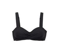 Bandeau-Bikini-Top LASCANA "Comfy", Damen, Gr. 44, Cup D, schwarz, Recycling-Polyamid, unifarben, Bikini-Oberteile, mit bequemer Passform ohne Bügel (79618643-44) schwarz