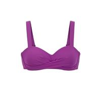 Bandeau-Bikini-Top LASCANA "Comfy", Damen, Gr. 40, Cup B, lila (beere), Recycling-Polyamid, unifarben, Bikini-Oberteile, mit bequemer Passform ohne Bügel (82414269-40) beere