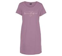 Bigshirt VIVANCE DREAMS, Damen, Gr. 32/34, lila (mauve), Single Jersey, Obermaterial: 100% Baumwolle, Basic, bequem mini, Rundhals, Shirts, mit Frontdruck (34159549-32) mauve