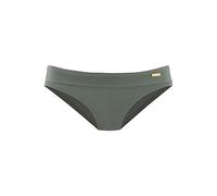 Bikini-Hose LASCANA "Italy", Damen, Gr. 34, N-Gr, grün (oliv), Microfaser, Polyamid, Microfaser, unifarben, Badehosen, mit Umschlagbund (58376706-34) oliv