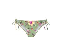 Bikini-Hose LASCANA "Malia", Damen, Gr. 40, N-Gr, rosa (salbei, pink bedruckt), Microfaser, Microfaser, Polyamid, bedruckt, floral, Badehosen Bikini-Hose, zum Binden mit tropischem Print (55973153-40)