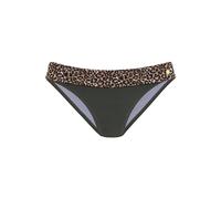 Bikini-Hose LASCANA "Adelin", Damen, Gr. 36, N-Gr, grün (oliv, leo), Recycling-Polyamid, unifarben, Badehosen Bikini-Hose, mit trendigem Details (67376146-36) oliv, leo