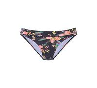 Bikini-Hose LASCANA "Malia", Damen, Gr. 42, N-Gr, grau (anthrazit, bedruckt), Microfaser, Microfaser, Polyamid, bedruckt, floral, Badehosen Bikini-Hose, mit Umschlagbund mit tropischem Print (60659936