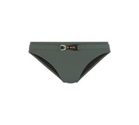 Bikini-Hose LASCANA "Yves", Damen, Gr. 44, N-Gr, grün (oliv), Recycling-Polyamid, unifarben, Badehosen Bikini-Hose, mit edlen Ziergürtel (91974649-44) oliv