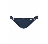 Bikini-Hose LASCANA "Italy", Damen, Gr. 36, N-Gr, blau (marine), Microfaser, Microfaser, Polyamid, unifarben, Badehosen Bikini-Hose, mit seitlichen Zierringen (139153-36) marine