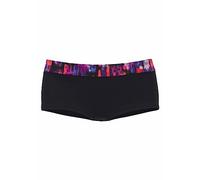 Bikini-Hotpants LASCANA "Sensation" Gr. 46, N-Gr, bunt (schwarz) Damen Badehosen Ocean Blue mit bedrucktem Bündchen (95525946-46)