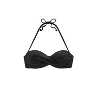 Bügel-Bandeau-Bikini-Top LASCANA "Italy", Damen, Gr. 38, Cup A, schwarz, Microfaser, Microfaser, Polyamid, unifarben, Bikini-Oberteile, mit seitlichen Stäbchen (387349-38) schwarz