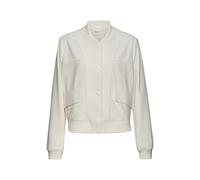 Bomberjacke LASCANA, Damen, Gr. 34, beige (creme), Stoff, Obermaterial: 95% Polyester, 5% Elasthan. Futter: 100% Polyester, unifarben, modisch, figurumspielend hüftlang, Langarm angesetztes Bündchen,