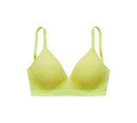 Bralette-BH LASCANA "Freya", Damen, Gr. 80, Cup C, grün (lime), Spitze, Obermaterial: 36% Polyamid, 29% Polyester, 27% Baumwolle, 8% Elasthan, BHs, ohne Bügel mit eingearbeitetem Push-up Kissen, Desso