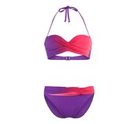 Bügel-Bandeau-Bikini LASCANA, Damen, Gr. 34, Cup D, rot (hummer), Polyamid, glänzend, unifarben, Bikini-Sets, mit verschiedenen Trägervarianten (406065-34) hummer
