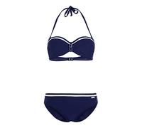 Lascana Damen Bügel-Bandeau-Bikini im Marine-Stil, elegant