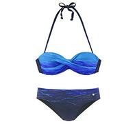 LASCANA Bügel-Bandeau-Bikini Damen blau-bedruckt Gr.36 Cup A