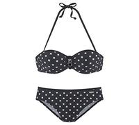 LASCANA Bügel-Bandeau-Bikini Damen schwarz-weiß Gr.36 Cup B