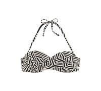 LASCANA Bügel-Bandeau-Bikini-Top Damen schwarz-creme Gr.34 Cup A