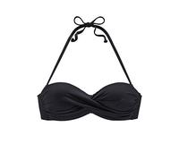 LASCANA Bandeau-Bikini-Top Damen schwarz Gr.44 Cup D