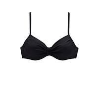 Bügel-Bandeau-Bikini-Top LASCANA "Italy", Damen, Gr. 44, Cup D, schwarz, Microfaser, Microfaser, Polyamid, unifarben, Bikini-Oberteile, mit seitlichen Stäbchen (74474907-44) schwarz