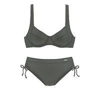 Lascana Damen Bügel-Bikini in modischen Farben, mit verstellbaren Trägern, etwas höher geschnittene Hose, seitlich zum Raffen