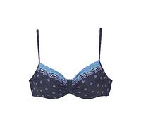 Bügel-Bikini-Top LASCANA "Jimer", Damen, Gr. 38, Cup C, blau (nachtblau), Recycling-Polyamid, bedruckt, Bikini-Oberteile, im modischen Print, Topseller (36064251-38) nachtblau